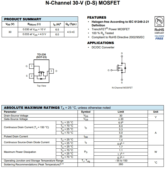 SI2318CDS-T1-GE3参数