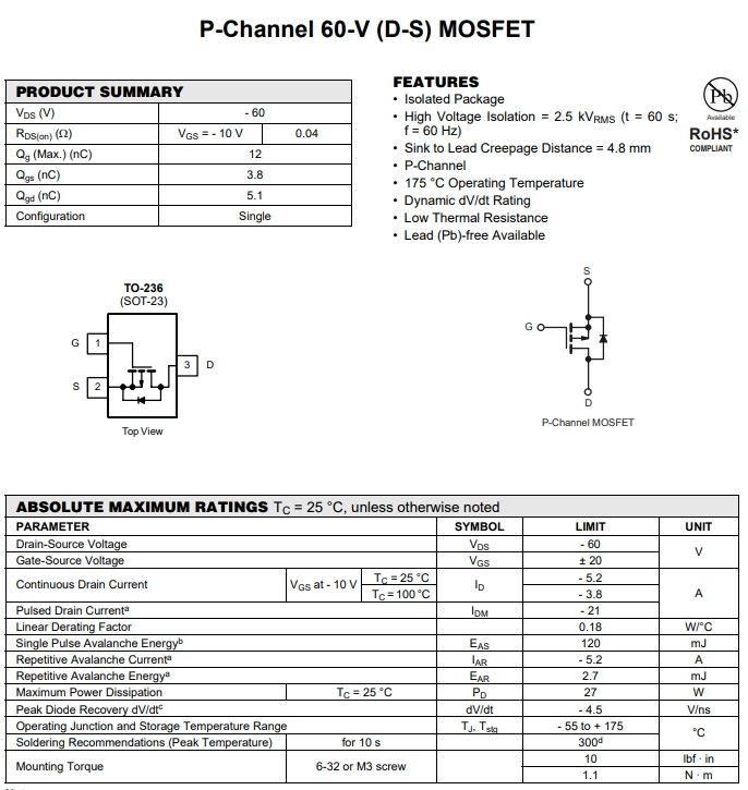 SI2309CDS-T1-GE3参数